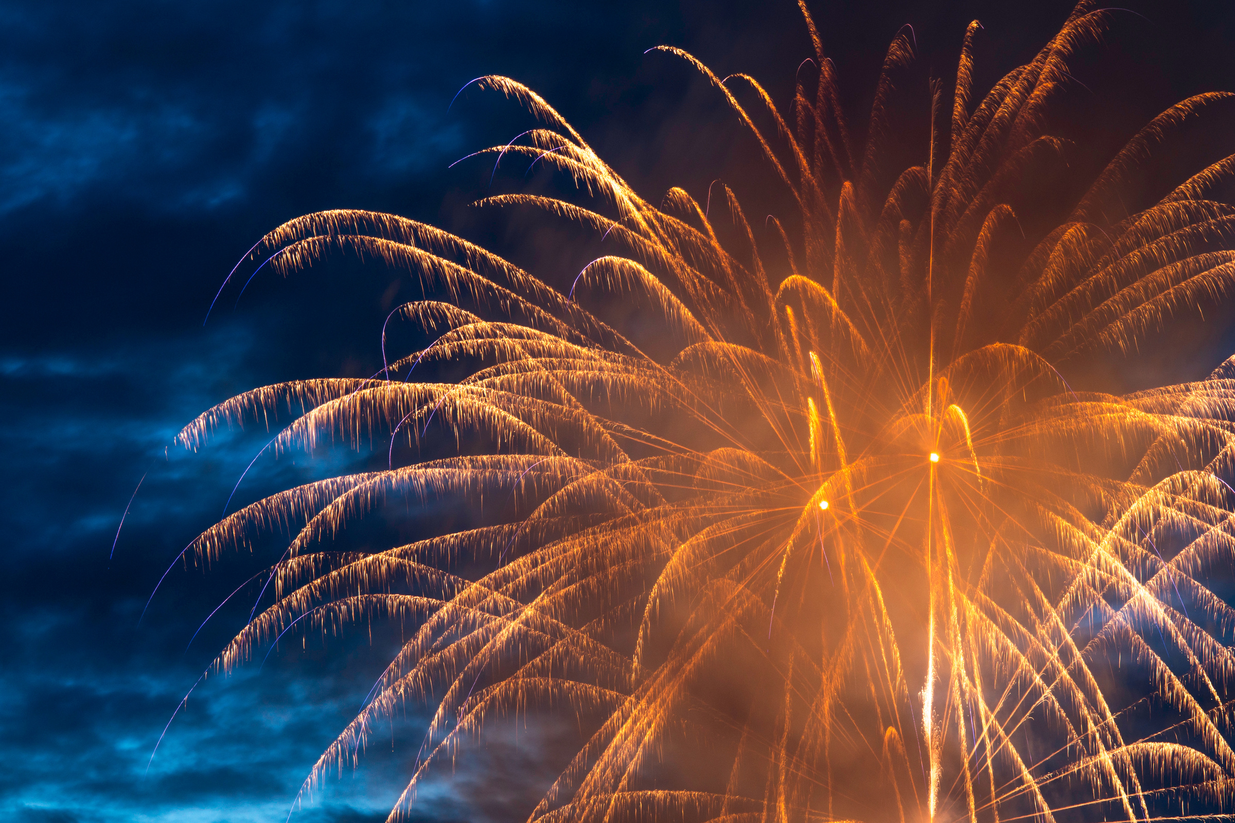 Time-lapse Photography of Bursting Fireworks in Sky